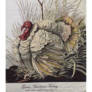 Vintage Williams-Sonoma Tea Towel American Turkey Cotton 22 X 31 Thanksgiving